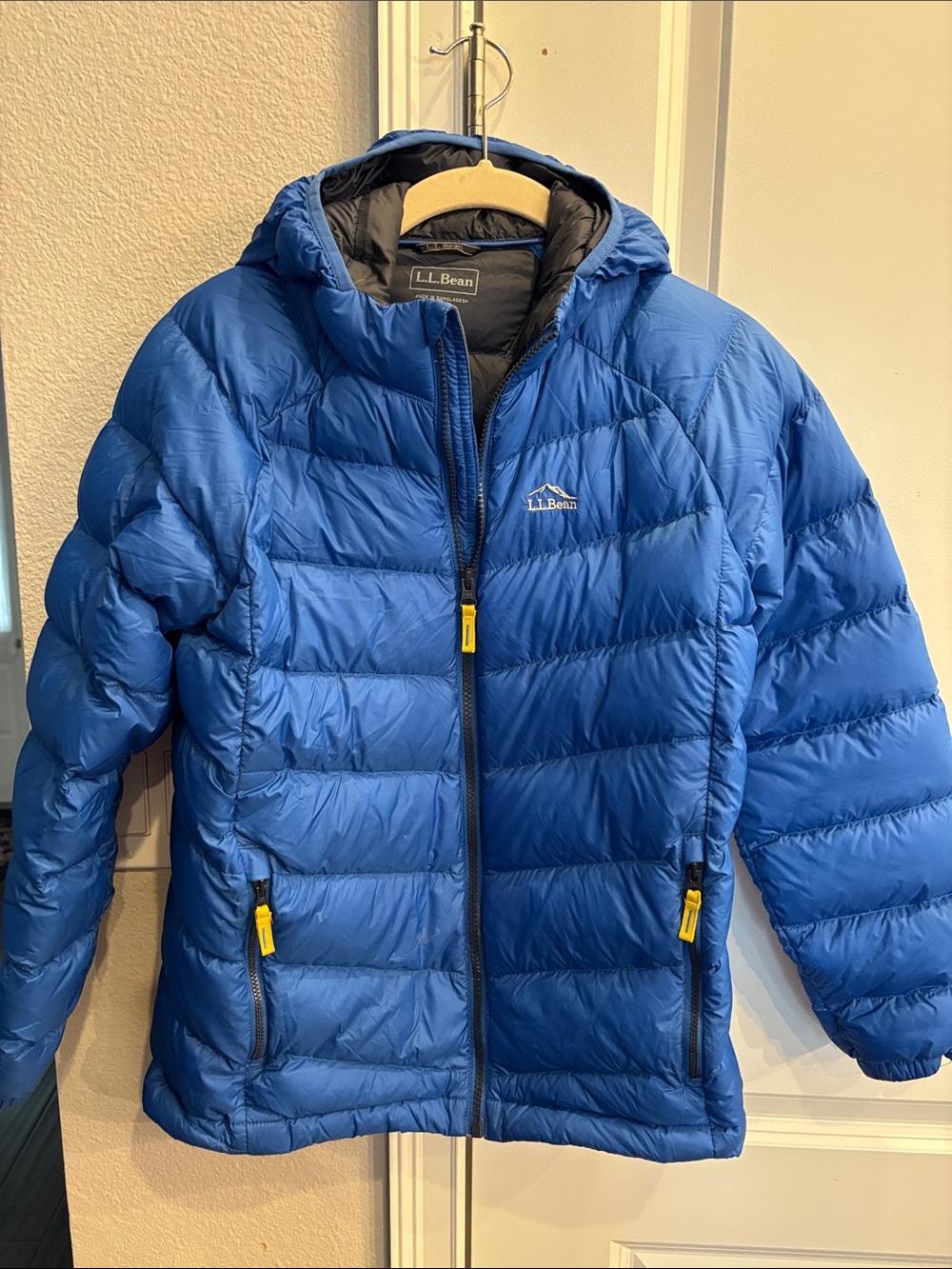 L.L. Bean Kids' Blue Hooded Down Jacket size 14-16